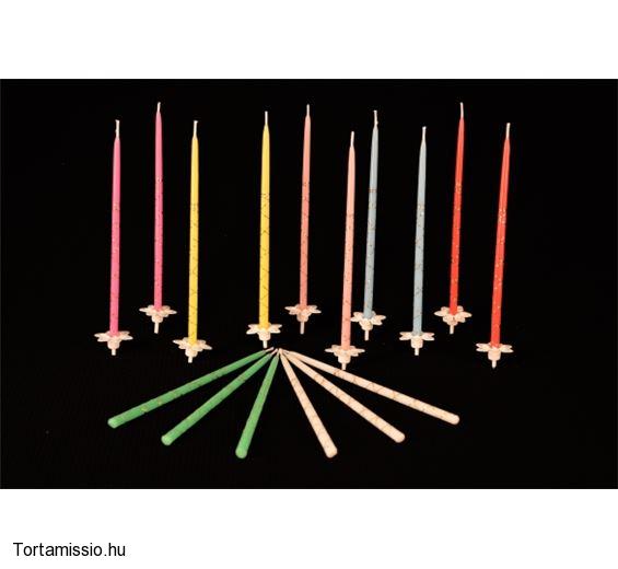 Gyertya arany szállal díszítve, piros