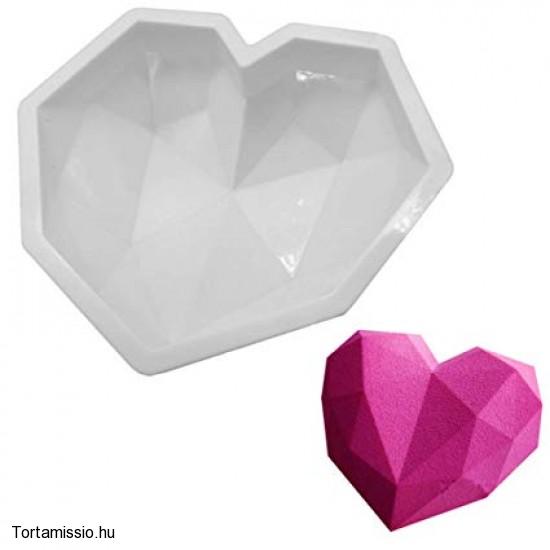 Gyémánt geomatrikus szív desszert forma