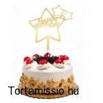 Happy Birthday Csillag Torta beszúró