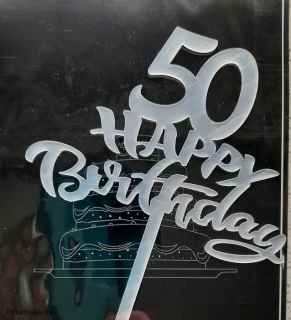 Happy Birthday Beszúró Ezüst 50